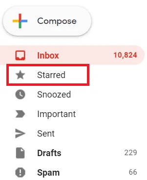 Starred tab