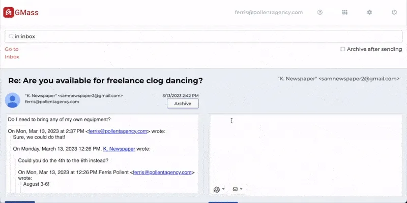 The Reply Project in action