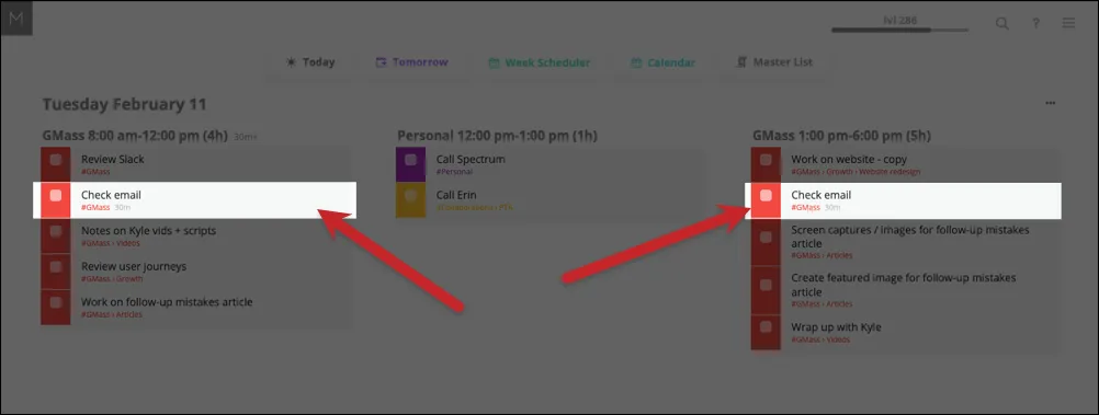 Scheduling email checks