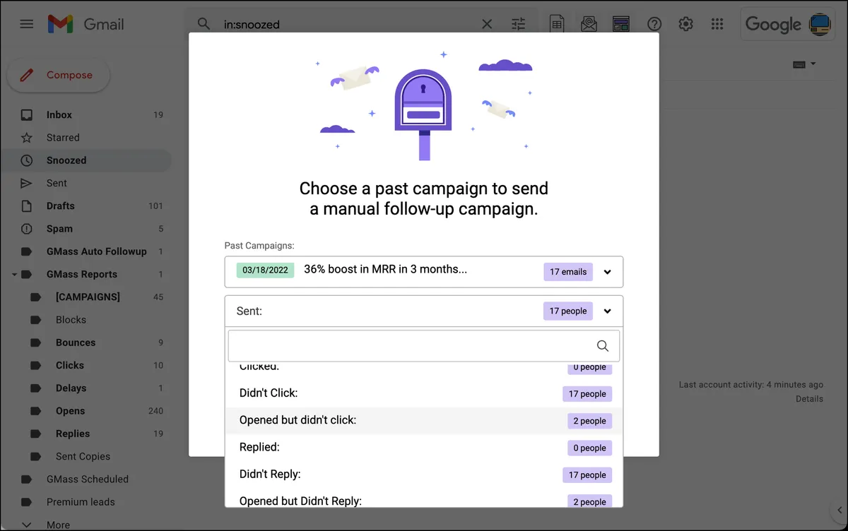 Behavior-based segmentation in GMass
