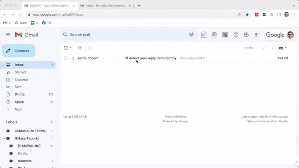 Instant reply detection in action