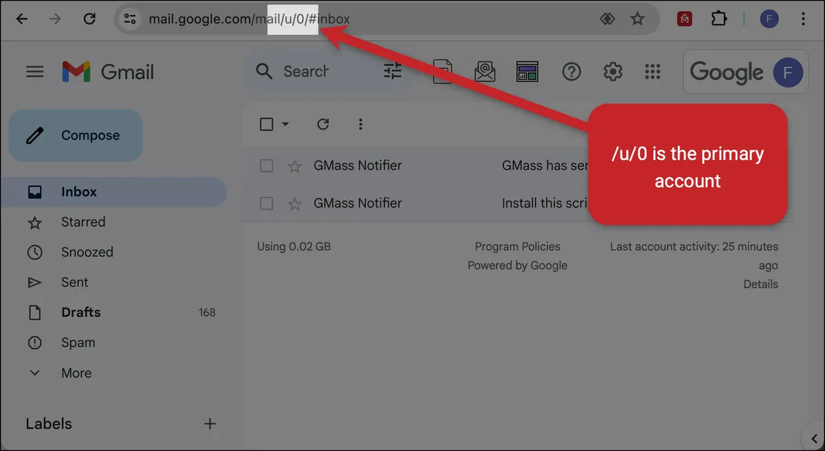 Checking whether you're the primary account logged into the browser