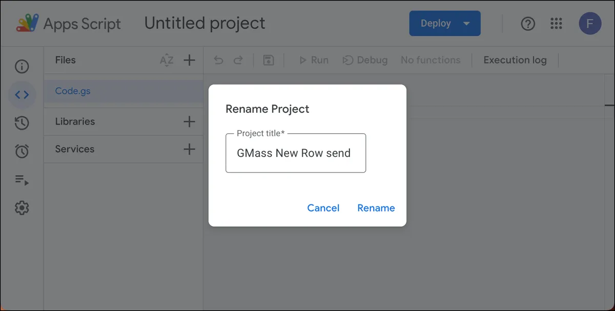 You can optionally rename this project