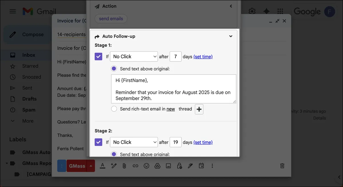 Set up automated follow-ups