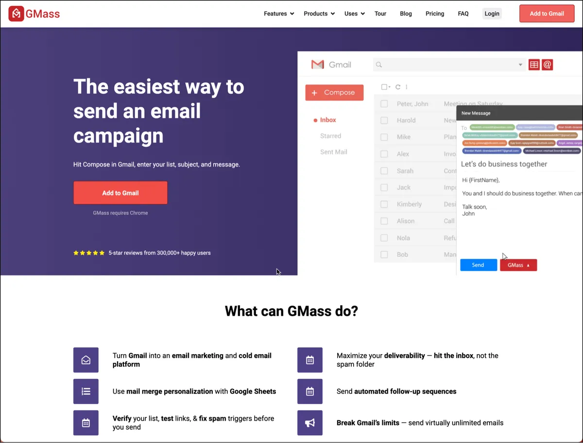 GMass, the top Lemlist alternative