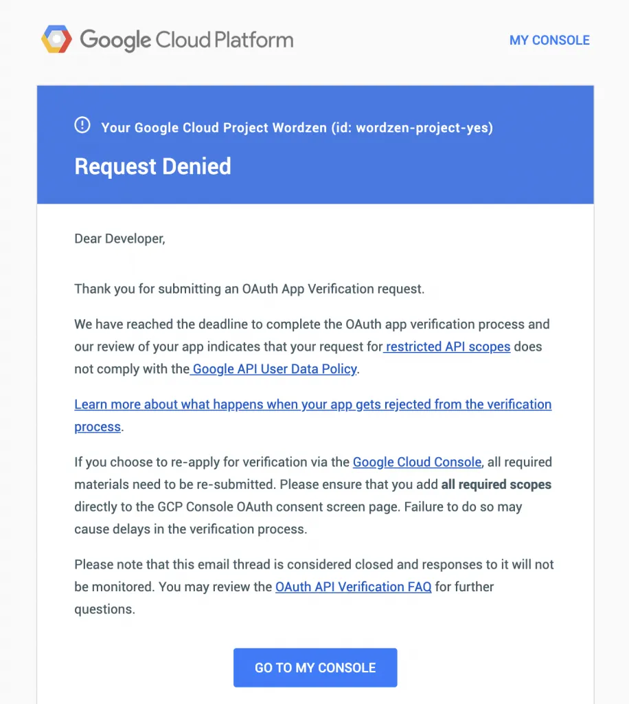 Live Updates on the Google OAuth verification process and security audit