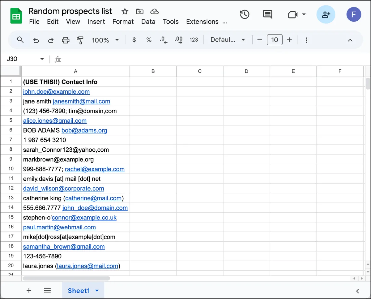 Clean up messy data