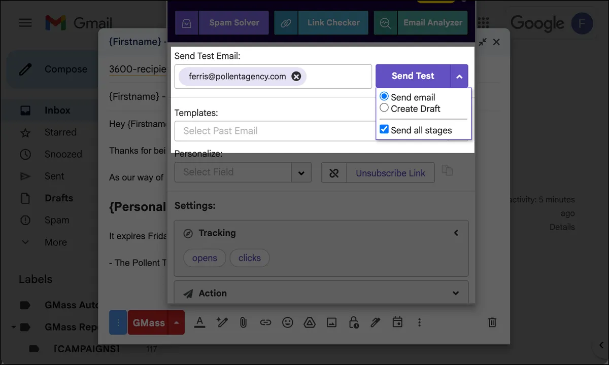 Testing a sequence for mail merge errors