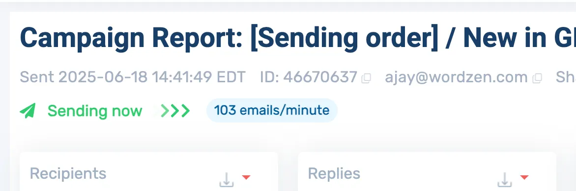Monitor your sending speed in your campaign reports