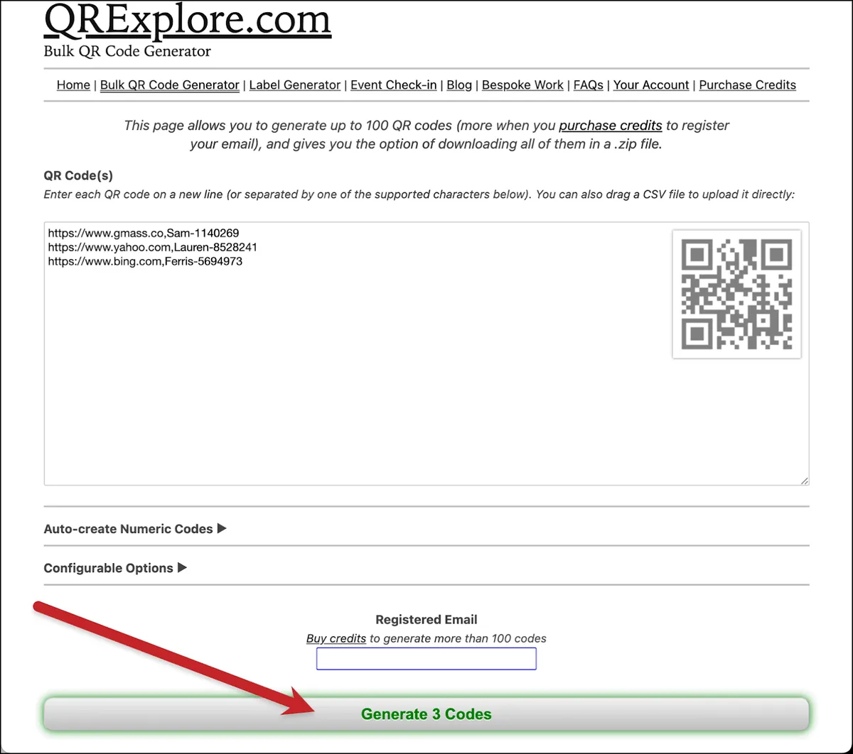 Generate your QR codes