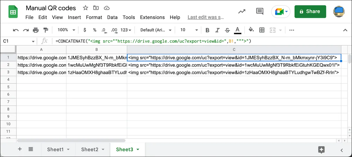 Create the image links