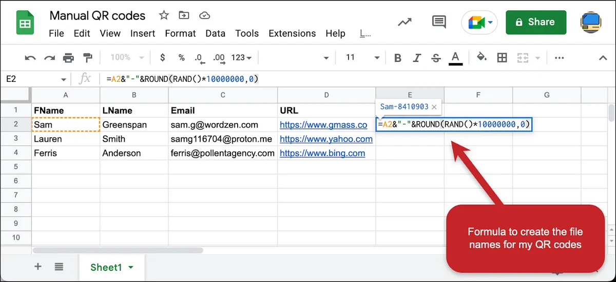 Create image file names