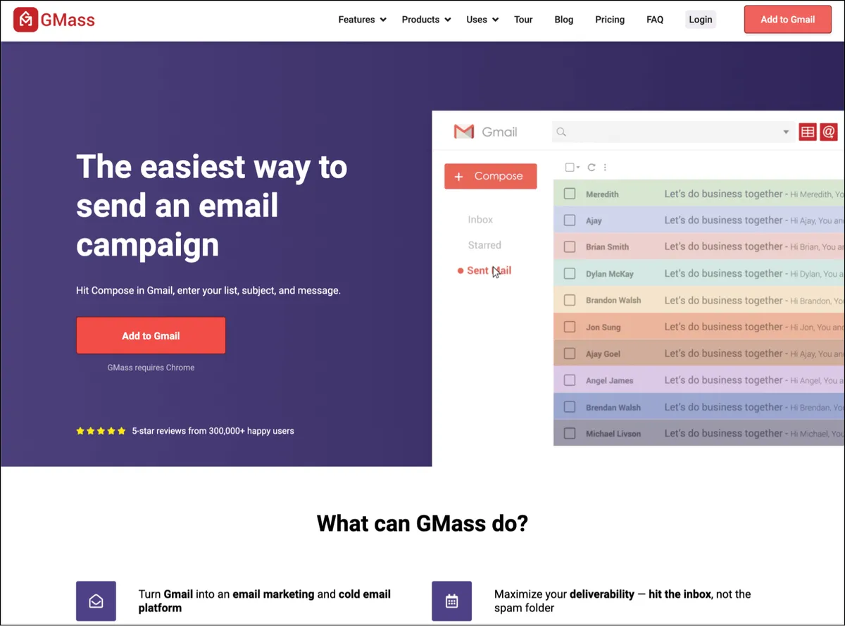 GMass is the top Mailchimp alternative