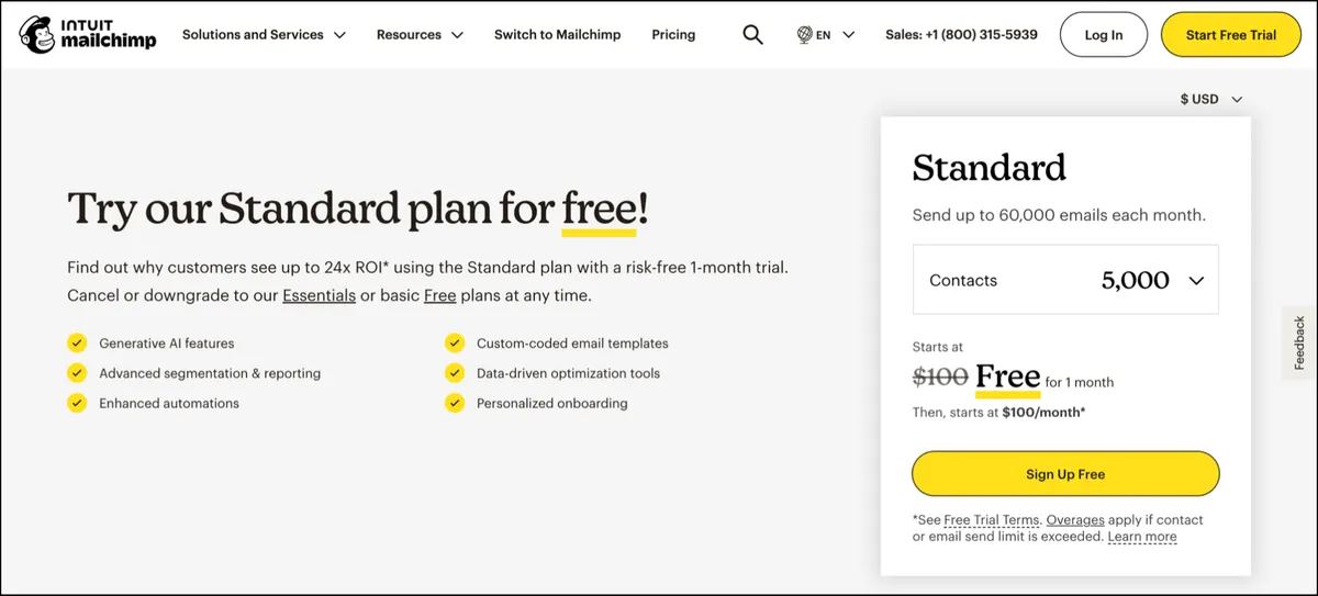 Mailchimp's pricing