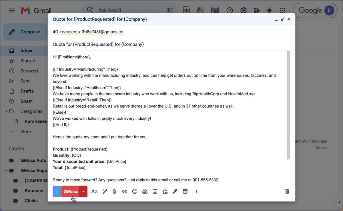 GMass is a better Mailmeteor alternative that works inside Gmail