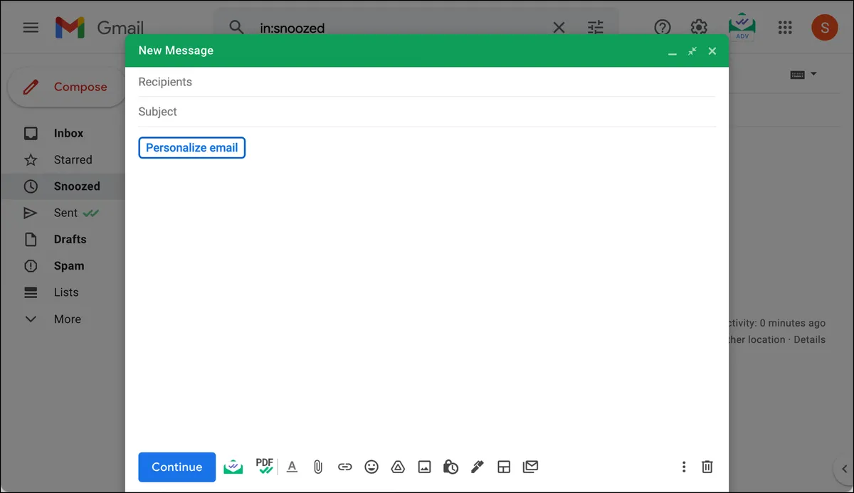Personalizing my Mailtrack mail merge email