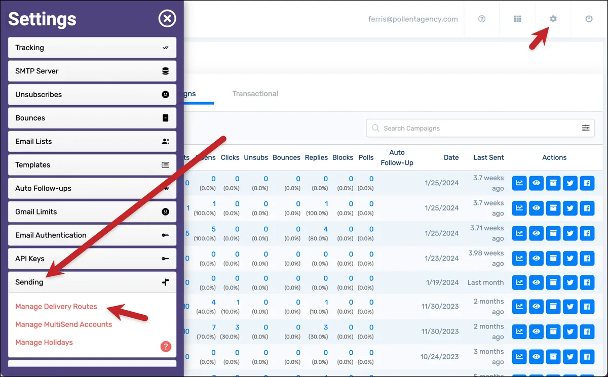 Finding delivery routes in the menu