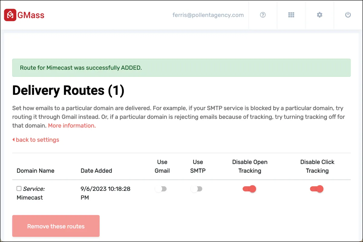Your route has been added