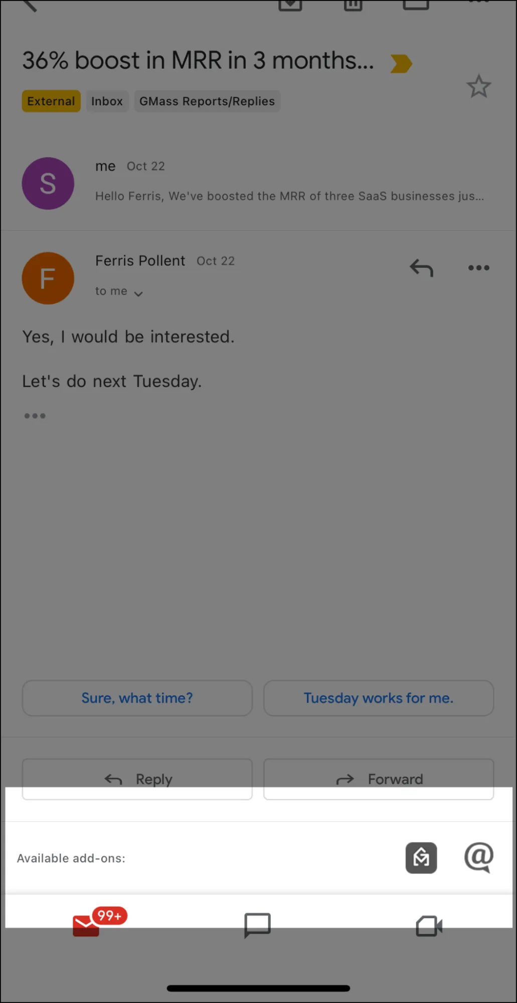 See your available add-ons