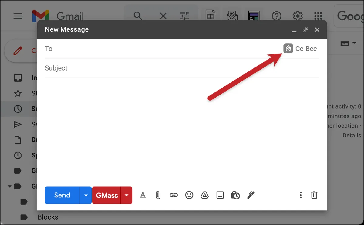 Or connect with the GMass icon