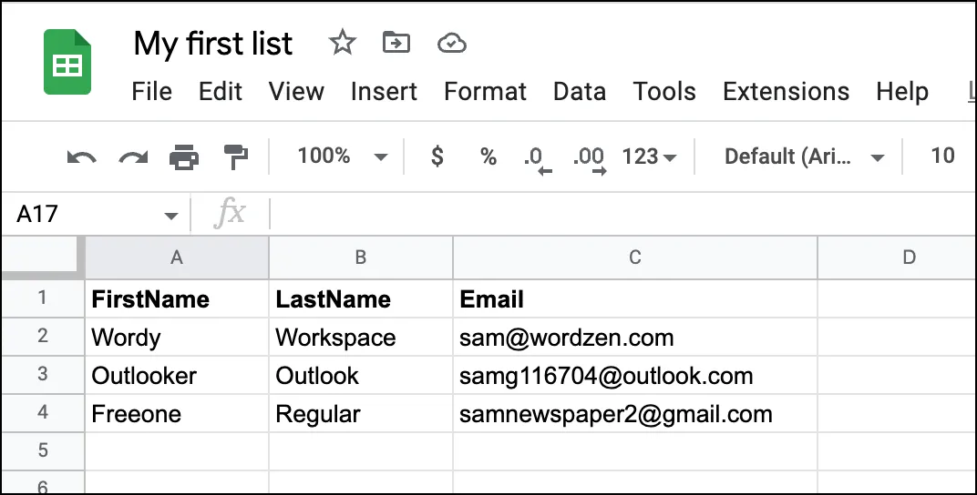 For multiple lists, here's my first Google Sheet
