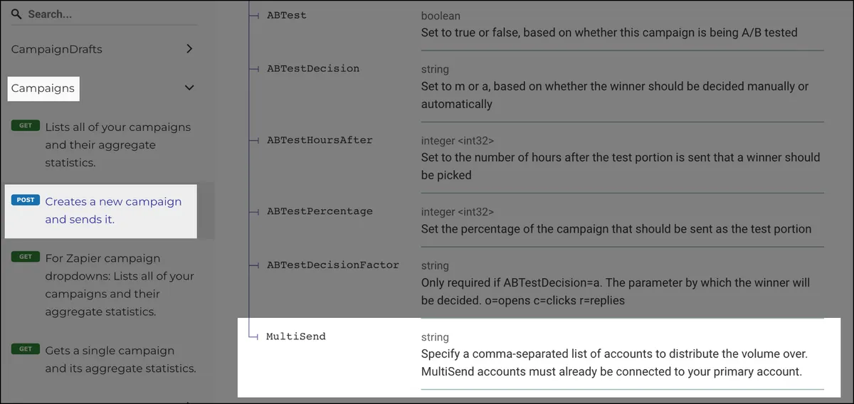 MultiSend in the GMass API