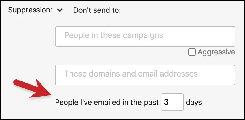 Using days suppression with MultiSend