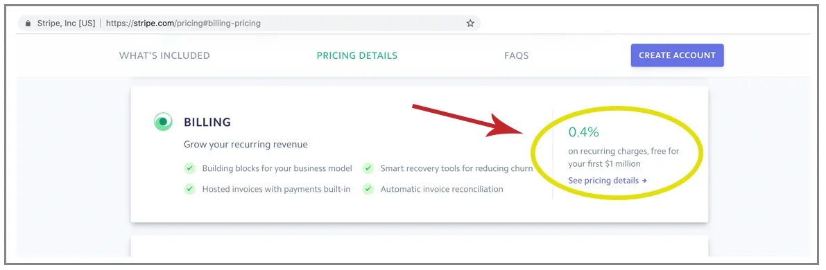 Stripe billing pricing