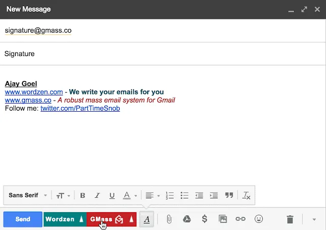 New hack to set your signature for Gmail email marketing campaigns with SendHustle