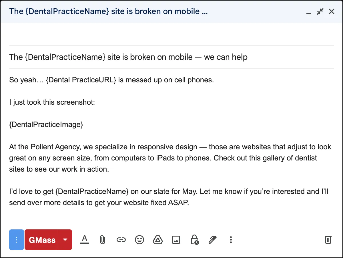 Objection handling initial cold email