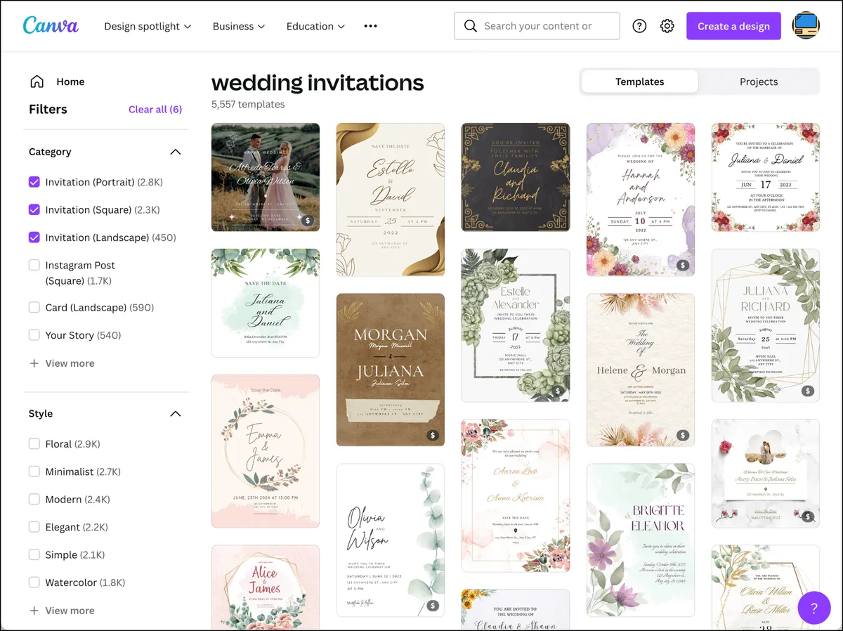 Find your wedding invitation template
