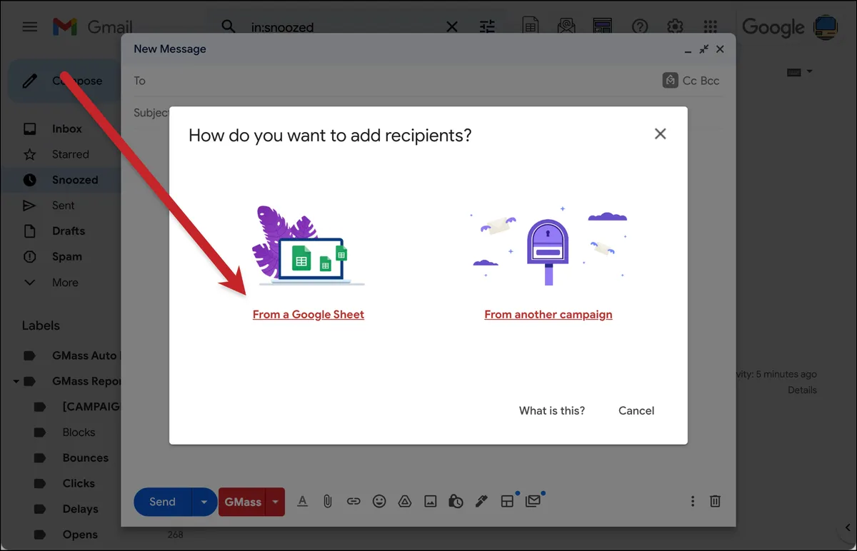 Get recipients from a Google Sheet