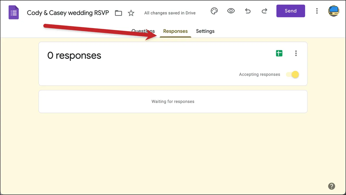 RSVPs in Google Forms