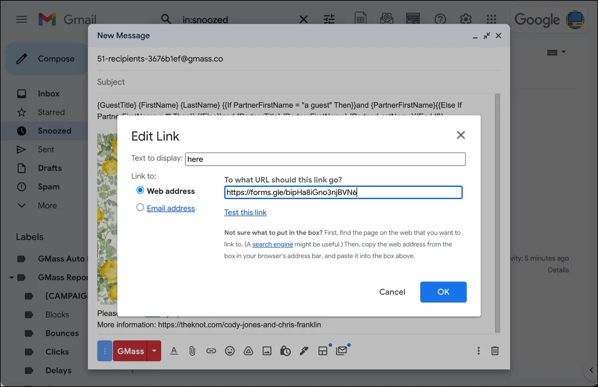 Paste in your link