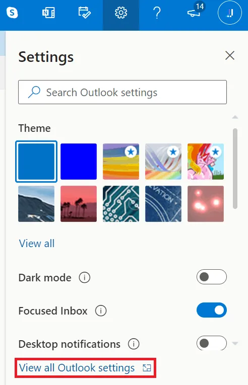 view-all-outlook-settings