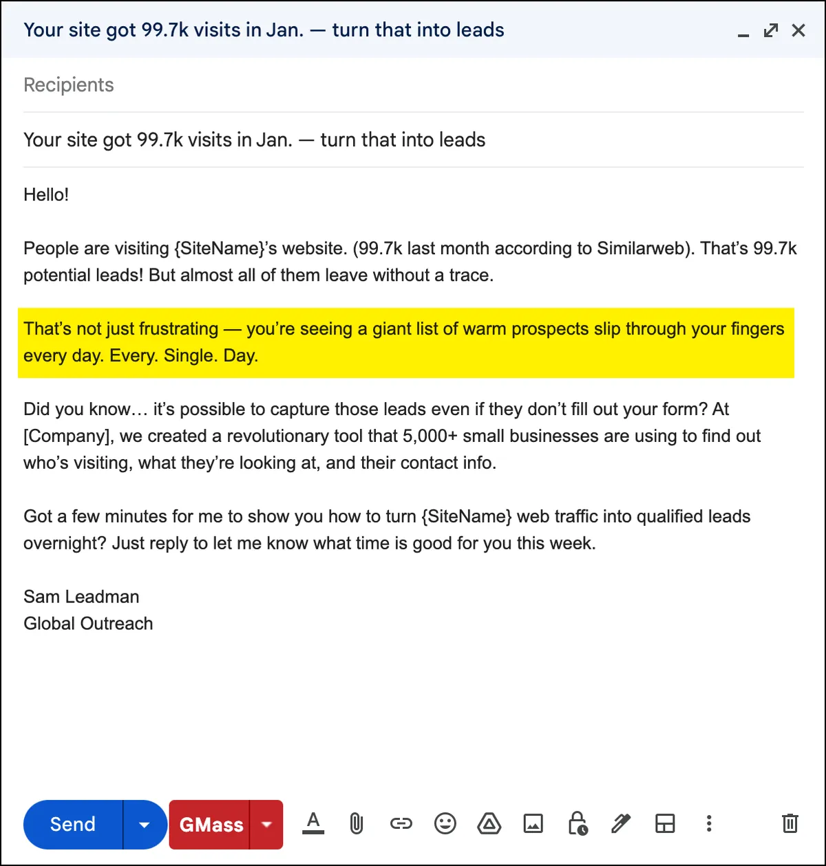 My PAS email with better agitation