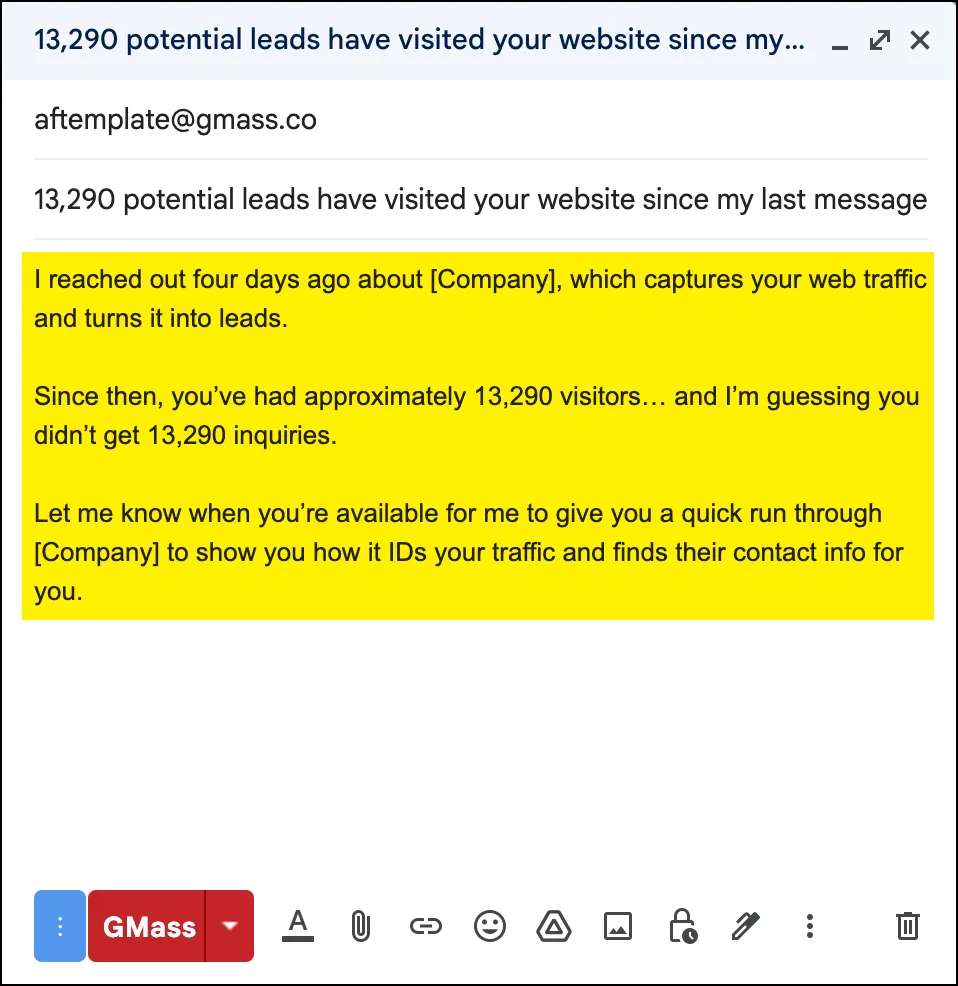 A follow up to a Problem-Agitate-Solve email that agitates further