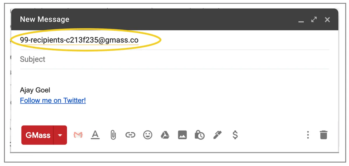 alias address in Gmail compose window