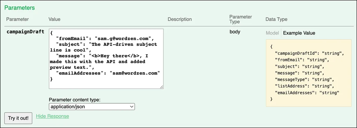 Adding a campaign draft with the API