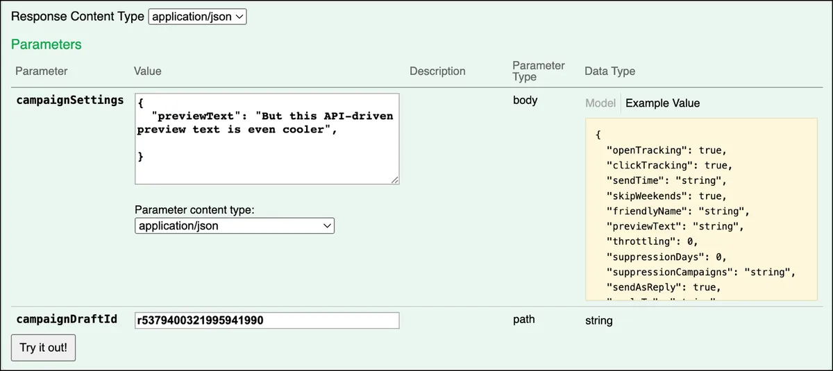 Setting preview text
