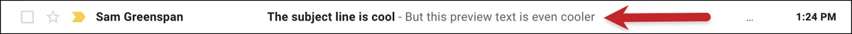 Preview text in desktop
