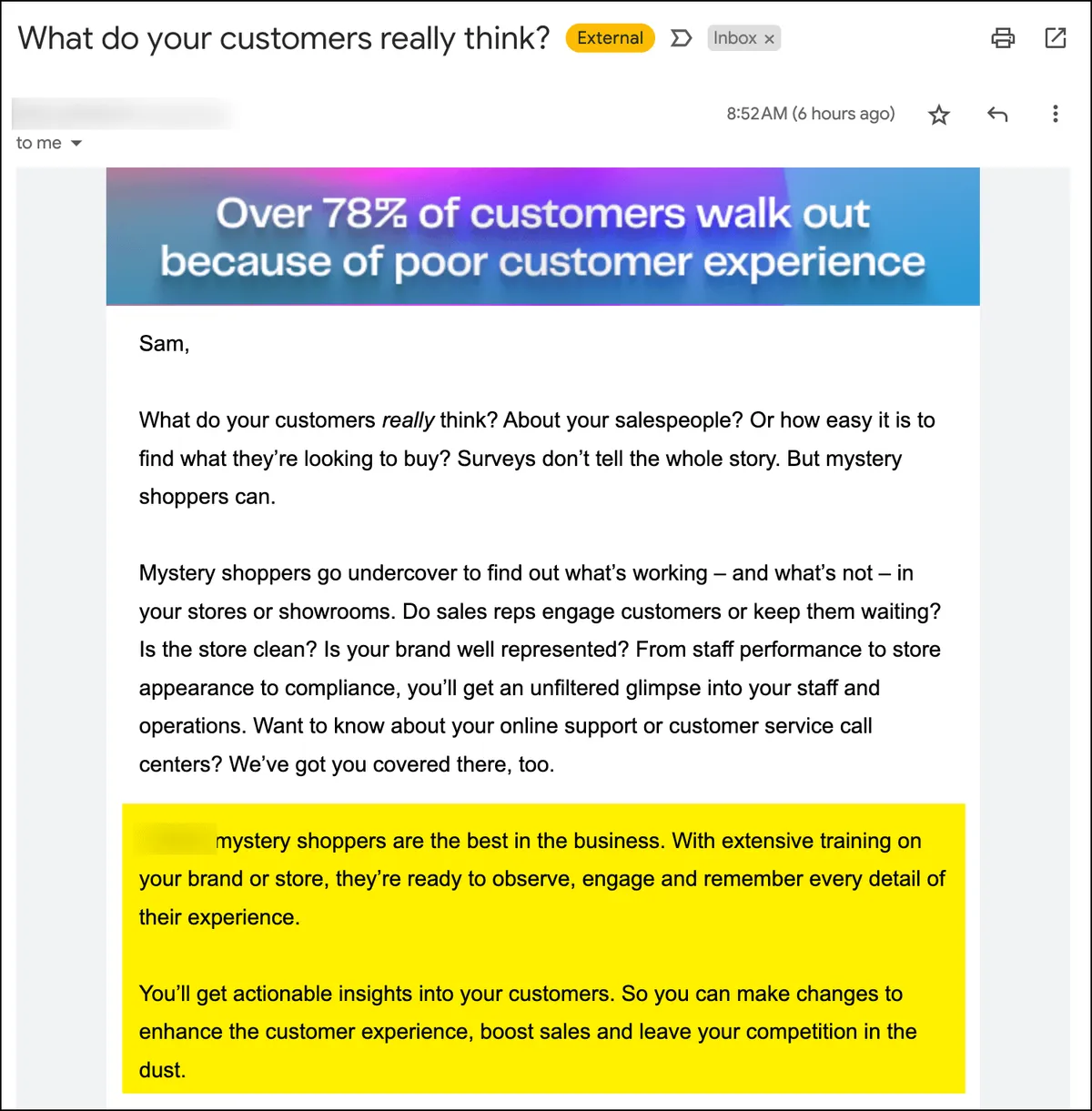 4ps - proof in sample email
