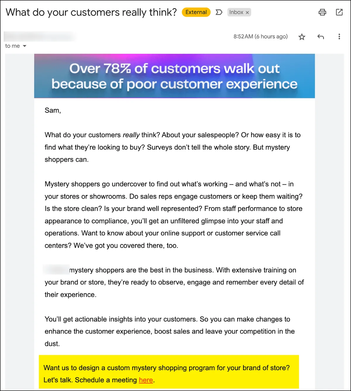 4ps - push in sample email