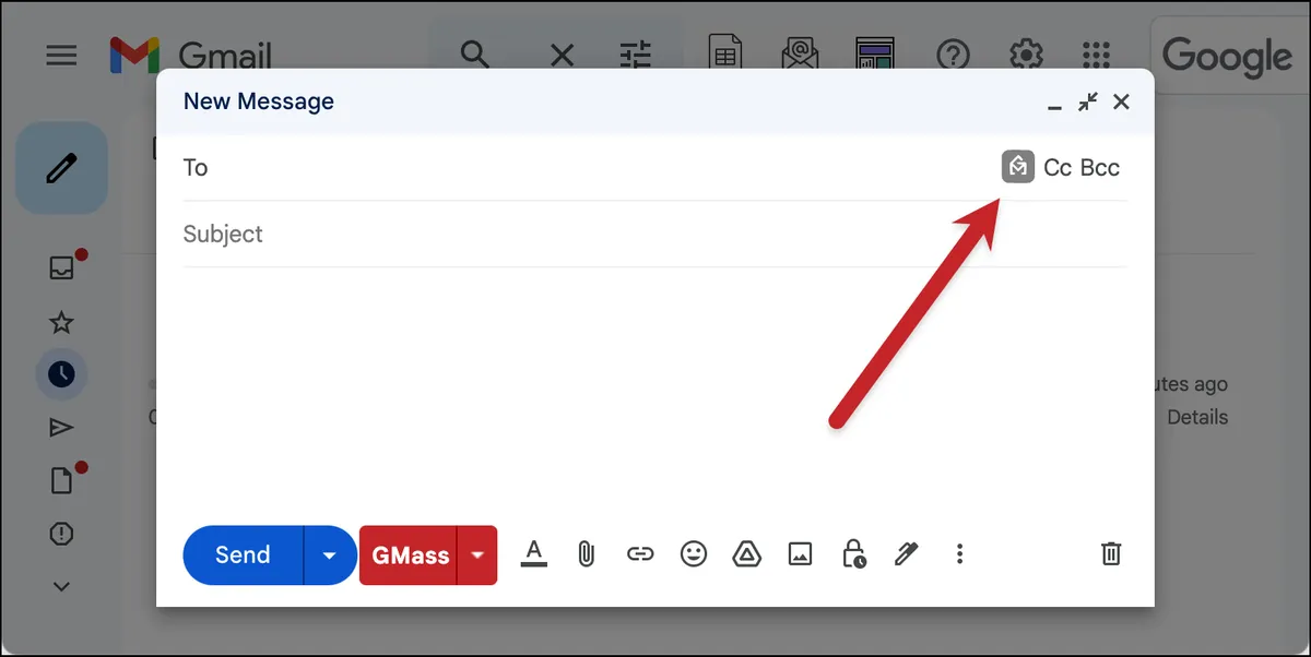 Click the GMass icon to connect to a sheet.