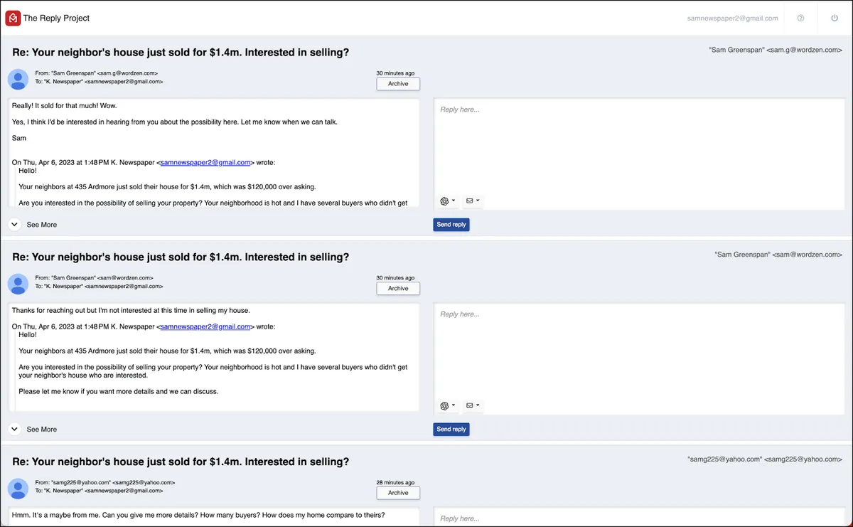 Batch reply to campaign responses