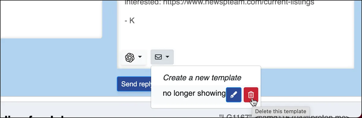 Delte a template you're no longer using