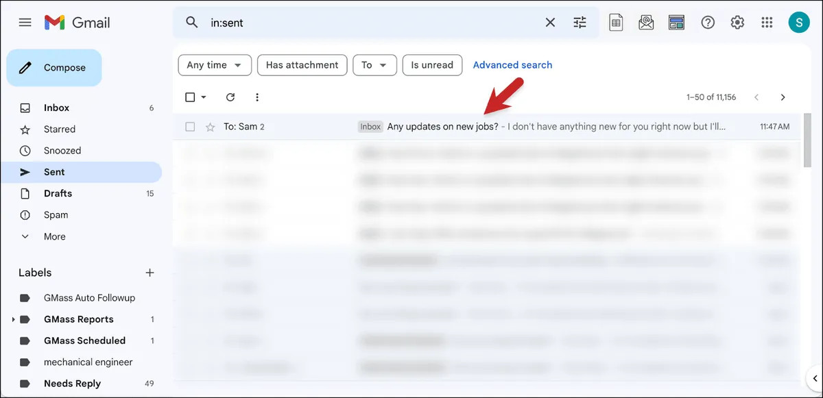 Send messages in the Sent folder