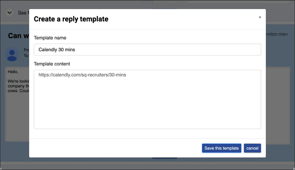 Partial template creation