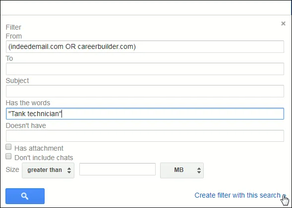 Creating a filter for job ad responses.