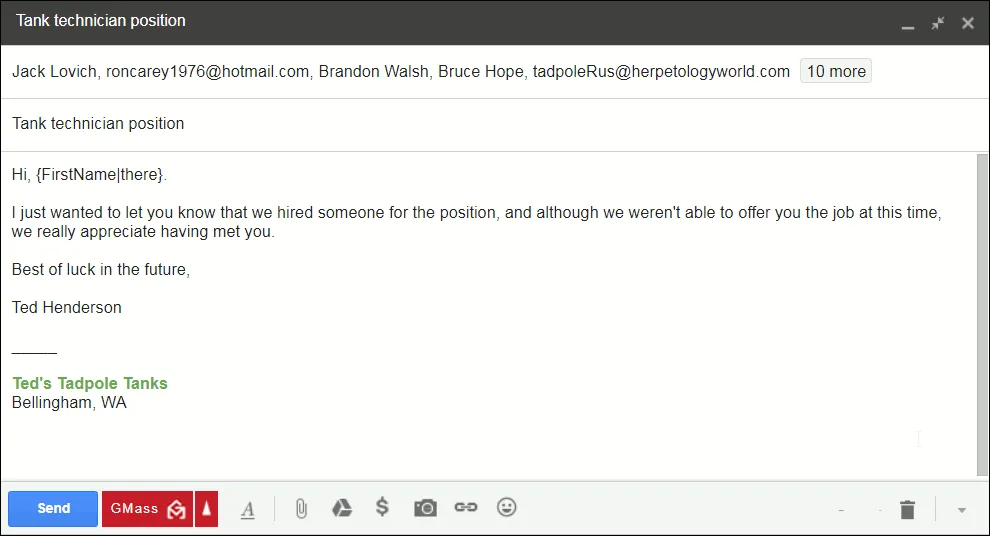 The email rejected candidates receive. Don't send it just yet!